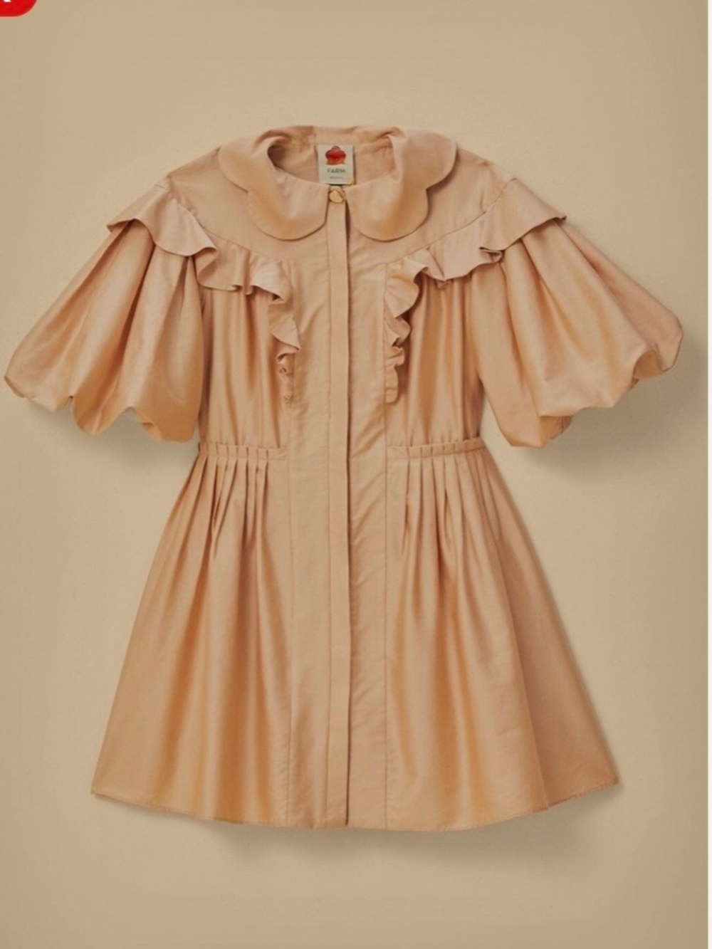 Farm Rio Beige Mini Dress - Picture 6 of 6